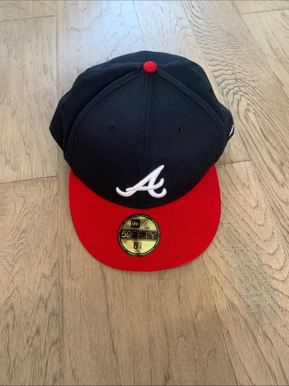 NWT Atlanta Braves New Era Home On-Field 59FIFTY Fitted Hat - Navy/Red